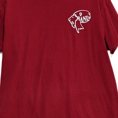 Gildan Men Maroon TShirt Round Neck Solid Graphic Casual Pullover Short Sleeve L