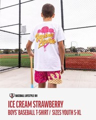 Ice Cream Youth Tee – Strawberry, Soft 60/40 Blend, Breathable, Side-Seamed –…