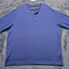 RLX Ralph Lauren Performance Stretch Henley Mens 2XL Long Sleeve Shirt Blue