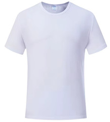 Blank Unisex T-Shirt White & Pink Soft Cotton Feel 100% Polyester Tee S-2XL Casu