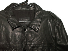 Men’s All Saints SECTION LEATHER SHIRT jacket overshirt XXL (ref88) £199.99!!!!!