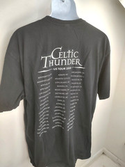 Celtic Thunder U.S. Tour 2008 Concert T-Shirt Cities On Back Anvil Label Sz 2xL