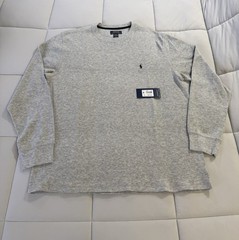 Polo Ralph Lauren Waffle Knit Long Sleeve Sleep Shirt Men’s Size XL Heather Grey