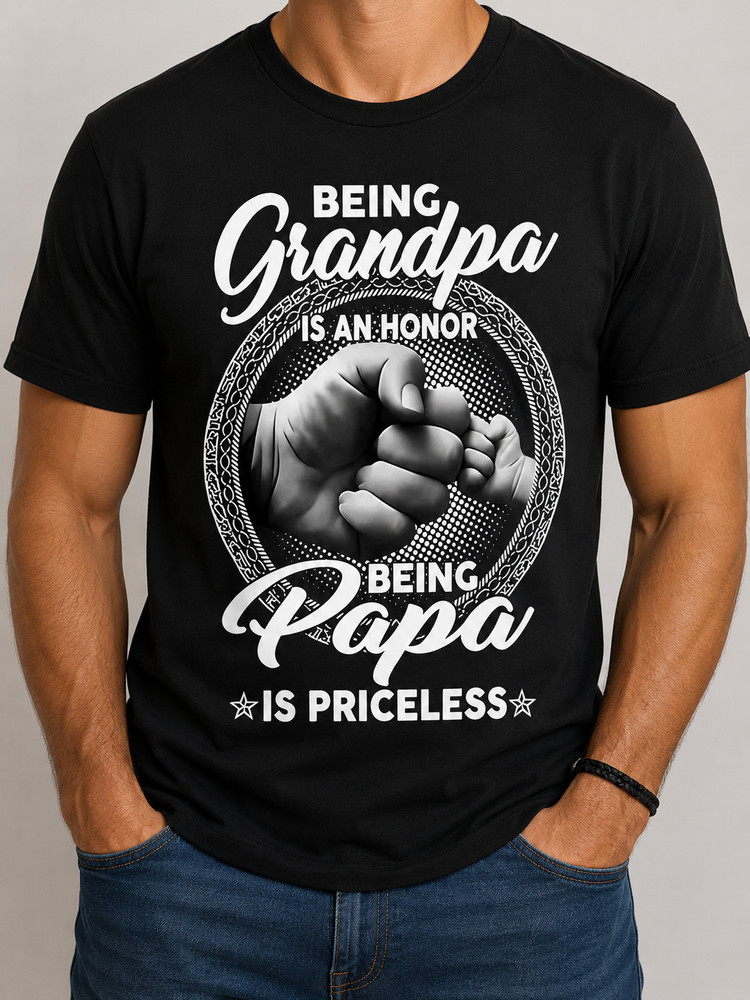 Being Grandpa Is An Honor Being Papa Is Priceless Shirt, Grandpa Gift Tee