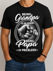 Being Grandpa Is An Honor Being Papa Is Priceless Shirt, Grandpa Gift Tee