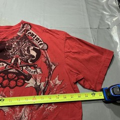 Xtreme Couture Shirt Mens XL Red Skull Brass Knuckles Graphic Gothic Tee