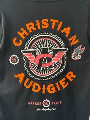 Christian Audigier Men’s T-Shirt Black Biker Garage Parts Motorcycle Y2K Size M