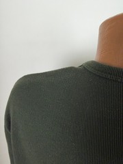 Vintage 90s Ribbed Knit Shirt Men Large V-Neck Minimal Casual Heavy Rayon Blend