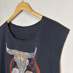 Rodeo PBR Fringe T-Shirt Mens L Black Beaded Native Style Vintage 90s Fringe USA