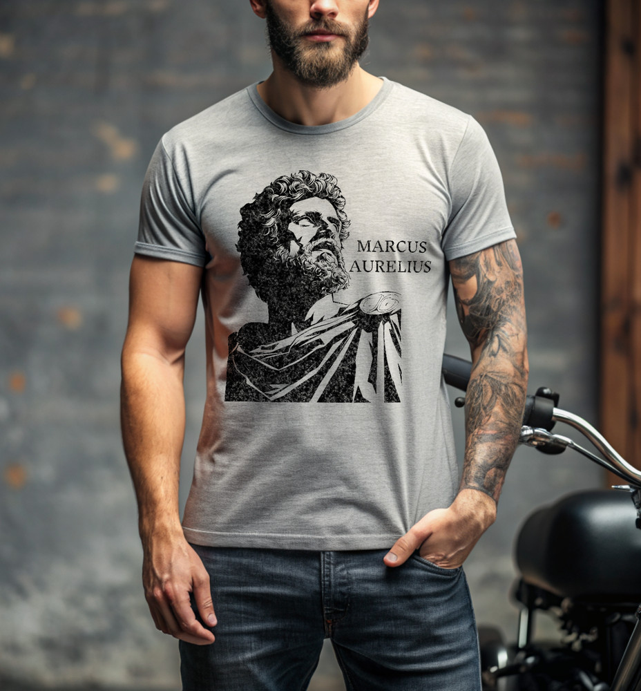 MARCUS AURELIUS Stoic Stoicism Graphic Heavy Cotton Mens Tee T-Shirt NEW