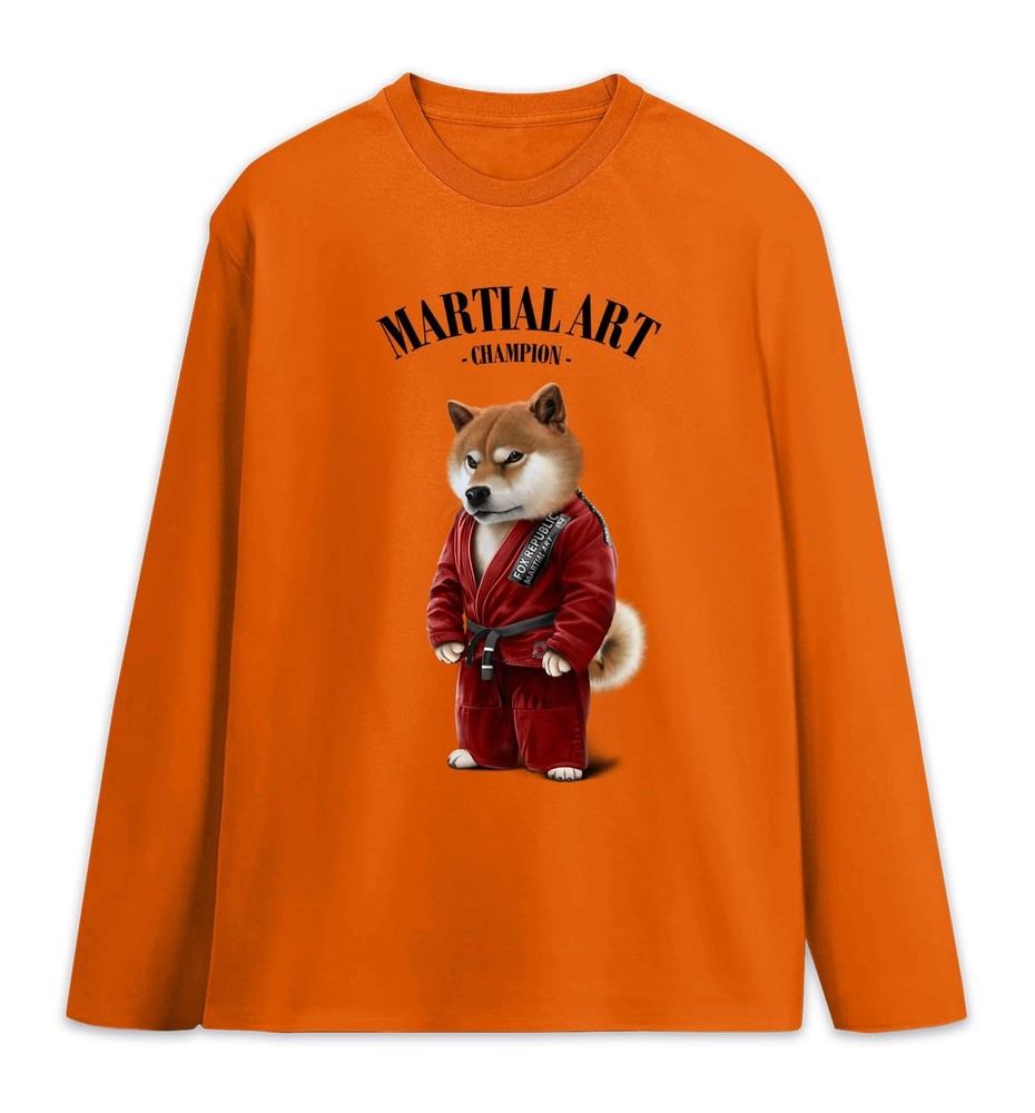 Fox Republic Shiba Inu Red Karate Long Sleeve Tee