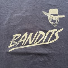 Vintage Bandit Baseball Jersey Navy Blue Mens size Large Jerzees #12