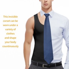 Mens Belly Compression Vest T Shirt Slimming Body Shaper Shapewear Tank Top