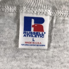 Vintage Russell Athletic Shirt Mens Large Gray Blank Crew Tee Made USA 90s