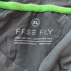 Free Fly Shirt Men’s XL Gray Blue Short Sleeve Performance Bamboo Viscose Tee