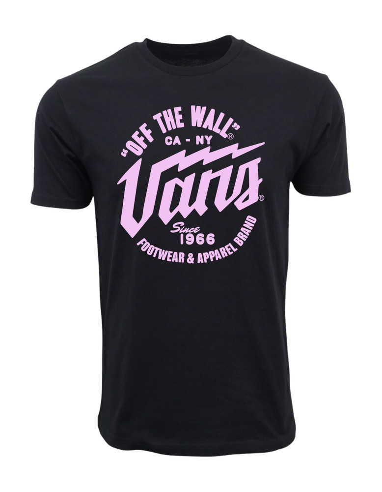 VANS MENS BOLT BLACK SS PREMIUM T SHIRT NEW BLK / PINK