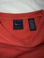 Karl Kani Jeans Red T-Shirt Mens Large Embroidered Logo Hip Hop Streetwear