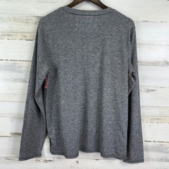Brooklyn Cloth Mens Gray Long Sleeve Henley Shirt Aztec Trim Casual Top Size L
