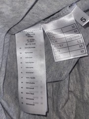 BMW Men’s M Gray V-Neck T-Shirt Tonal Raised Logo 100% Cotton Made Turkey