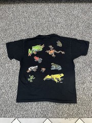 Vintage 90s All Over Print Front Back Nature Frogs Colorful Mens Boxy Large