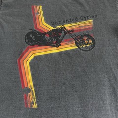 Demented Cycles Chopper T-Shirt Gray District Threads Size Large