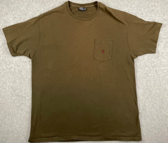 Vintage Polo Ralph Lauren Pocket T Shirt USA Made Brown Pony Large