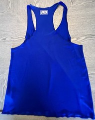 Addicted Men Bright Blue Tank Top Muscle ,Clubwear, Workout Sz. L/34 Rubber Logo