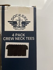 Dockers Men’s 4 Pack Crew Neck Tees Premium Cotton Black Size S