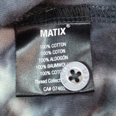 Matix Henley Shirt Mens XL Raglan 3/4 Sleeve Tie Dye Striped Cotton Pocket Grey