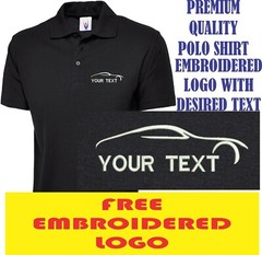 Personalised Embroidered Car Company Custom Name Text Shirt Uneek The UX1 Polo