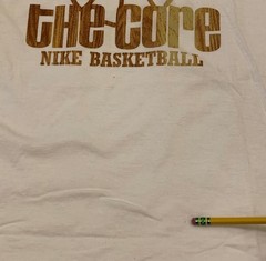 Nike Basketball, True to the Core, White Adult XL Graphic Swoosh Logo Tee Shirt
