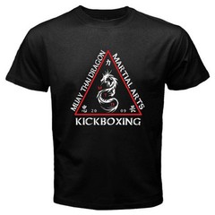 New Dragon Muay Thai MMA Kick Boxing Men’s Black T-Shirt Size S to 5XL