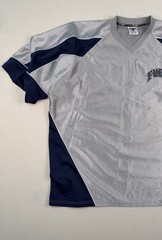 Vintage FUBU Sports Jersey XXL Grey Navy Mesh Y2K Hip Hop Streetwear Shirt