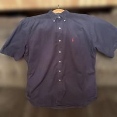 Ralph Lauren BLAKE Short Sleeve Cotton Shirt Navy L For 14Y+ Japan