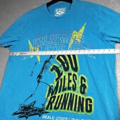 Valabasas Crew Neck T-Shirt Mens Size XXL Blue 100 Miles & Running Short Sleeve