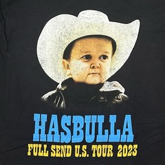 FULL SEND Hasbulla Magomedov US Tour 2023 T-Shirt Black XL Nelk Boys Cowboy Hat