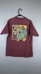 Vintage Wild Side A Walk Shirt Mens Large Maroon Spider Iguana Graphic 90s