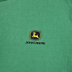John Deere Men’s Green Embroidered Logo T Shirt XL Cotton