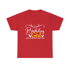 Personalised Birthday Girl T-Shirt Custom Name Age Year Birthday Party Gift Top