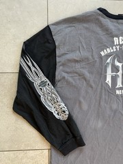 Vintage Harley Davison Two Tone Tribal Motorcycle Biker Long Sleeve Tee Shirt XL
