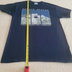 Ronald Reagan Presidential Library sz. Med. Navy-Blue Shirt Republican Goat