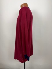 Vintage 90s Raglan Shirt Men Large Tall LT Minimal Ringer Burgundy Silky Acrylic