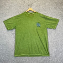 Crazy Shirts Hawaii Shirt Sea Turtle Kiwi Dyed Y2K Men’s XL Green Tribal