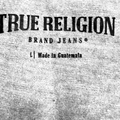 NWT True Religion Unisex Buddha Logo T-Shirt Size Large Comfort Grey Streetwear