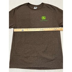 John Deere Nothing Runs Like a Deere Heather Brown Graphic T-Shirt NWT Adult LG