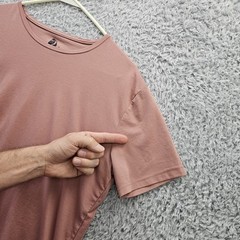 DAVID OUTWEAR T Shirt Undershirt Curve Hem Pink XL Fits Snug Like L Workout
