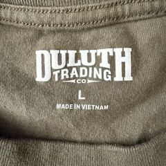 Duluth Trading Long Sleeve Graphic T-Shirt Men Large Green Neon Logo 100% Cotton