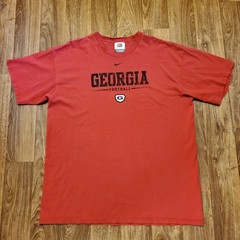 Vtg 90s Nike Georgia Bulldogs Shirt Men XL Red Center Swoosh UGA Football