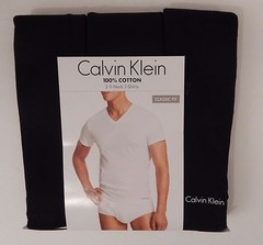 3 GENUINE CALVIN KLEIN SIZE 2XL 100% COTTON T-SHIRTS BLACK WHITE GRAY V NECK