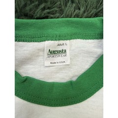 Vintage Augusta Sportswear Men’s Adult L White Green Ringer T-Shirt Made in USA